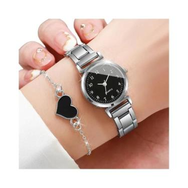 Imagem de Conjunto De Relógio De Quartzo Quadrado Feminino Com Pulseira De Aço I