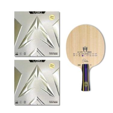 Imagem de Loki K3 Clássica Raquete de Tênis de Mesa Profissional 5 Madeira + 2 Carbono, Cabo FL, com Borrachas Arthur Europe Diamond, Montada e Pronta para Uso