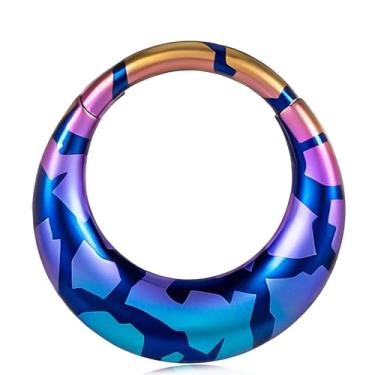 Imagem de DOEARKO Anéis de septo de titânio 16G, brincos de argola arco-íris, minimalista, futurismo, estilo gótico, joia unissex, uso diário, piercing de nariz e brinco para homens e mulheres, 8MM, Aço