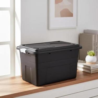 Imagem de Caixa Organizadora Multiuso Plástica 70L com Tampa e trava Resistente 