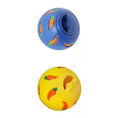 Imagem de Stgfyxgs Brinquedo Interativo para Cães E Gatos - Alimentador Lento com Bola de Petiscos, Azul amarelo