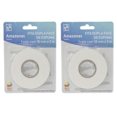Imagem de Kit Fita Dupla Face De Espuma 1,8 cm x 3 Metros Com 2 Rolos - Purus Ut