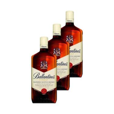Imagem de Ballantines, Whisky Escocês, Finest, 1 Litro, Sabor Tradicional, 3 Unidades, Escócia, 40% Álcool, Sem Glúten, Notas de Chocolate ao Leite, Maçã e Baunilha