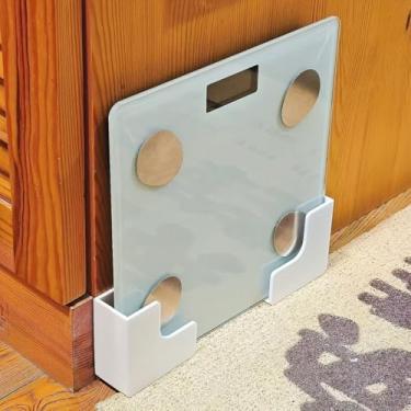 Imagem de Prateleira de balança montada na parede, suporte de armazenamento de banheiro adesivo sem broca para balança de gordura corporal e equipamentos de fitness, design que economiza espaço (cor aleatória)
