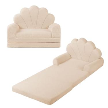 Imagem de spanspace Sofá infantil 2 em 1, sofá dobrável, cadeira infantil confortável, sofá conversível para crianças com bolso e capa removível