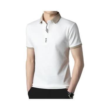 Imagem de Camisa Polo Casual Masculina De Manga Curta 2025, Cor Sólida, Respiráv