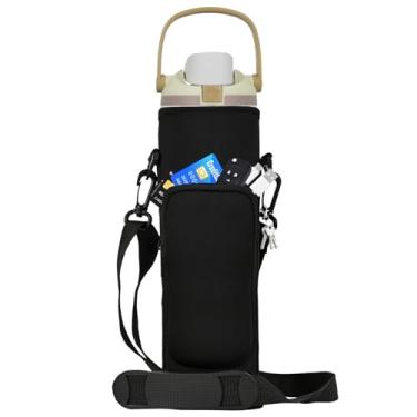 Imagem de NUENSS-ROR Bolsa de armazenamento para Owala FreeSip Sway - Garrafa de água isolada de aço inoxidável 1,134 g, bolsa de neoprene para garrafa de água com alça de ombro ajustável e bolso (1,134 g