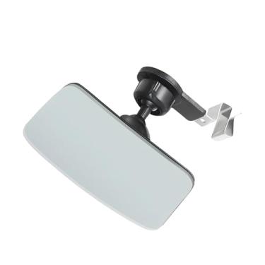 Imagem de Zeathery Espelho retrovisor de ponto cego de carro, espelho retrovisor quadrado de alta definição de 360 graus, lente auxiliar de retrovisor sem moldura com suporte ajustável, universal para a maioria