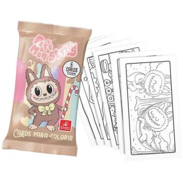 Imagem de Cards de Colorir Fofo Monstros Pacotinho 6 Unidades Sortidos - Friburg