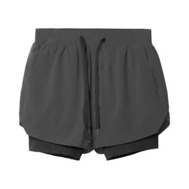 Imagem de Shorts Esportivos Masculinos 2 Em 1 2025 Camada Dupla Respirável Para 