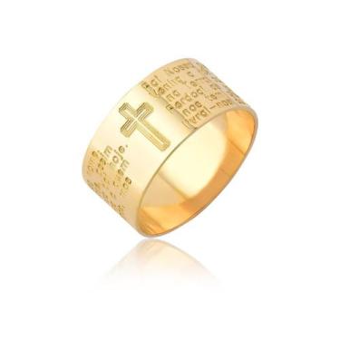 Imagem de Anel Pai Nosso Ouro 18k Amarelo Puro 10 Milímetros - MAEHLER Arte Em J
