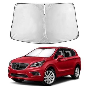 Imagem de EcoNour Para-sol de para-brisa para Buick Envision 2016–2020 | Persiana para janela frontal de ajuste personalizado | Bloqueia raios UV prejudiciais e reduz o calor | Viseira dobrável com bolsa de
