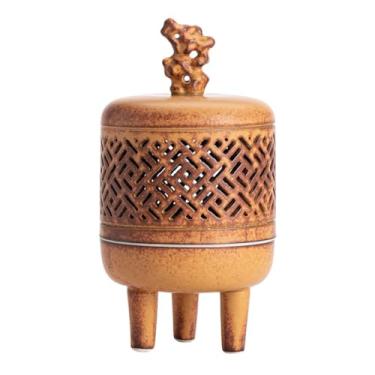 Imagem de Queimador de incenso de cerâmica queimador de incenso doméstico interno bobina de incenso, madeira de ágar, queimador de sândalo, ornamentos zen, suporte para queimador de incenso