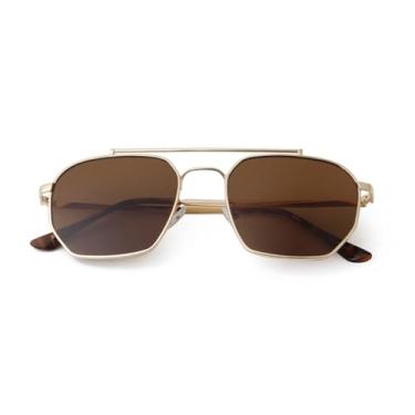 Imagem de Óculos de Sol Metálicos da Moda Masculinos e Femininos, Estilo Retrô, com Lentes Anti-Luz Azul (4 unidades)