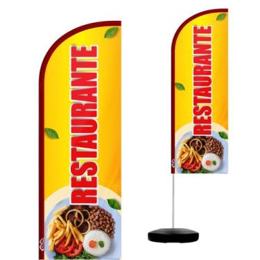 Imagem de Wind Banner Completo 2,10m Restaurante - CASA DAS WIND BANNERS