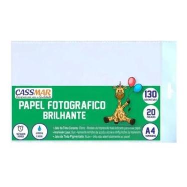 Imagem de Papel Fotográfico 130g Brilhante A4 210x297mm Cassmar 20 Fls