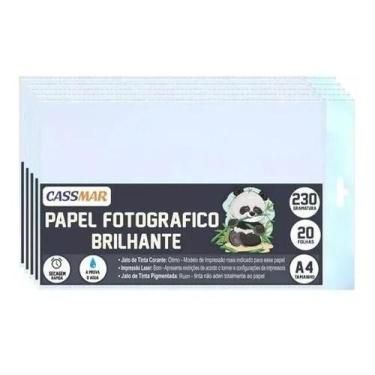 Imagem de Papel Fotográfico 230g Brilhante A4 210x297mm Cassmar 100Fls
