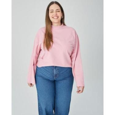 Imagem de Blusa Ampla Feminina Plus Size Em Moletinho Stretch Linho-Feminino