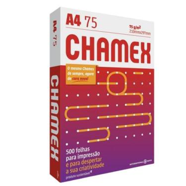 Imagem de Papel Sulfite A4 Chamex Resma 500 Folhas 75g Folha Branca