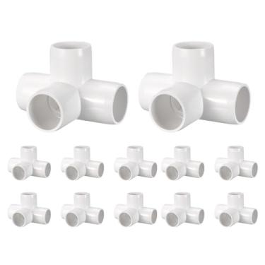 Imagem de DTGN Encaixe de PVC de cotovelo de 12 cm, encaixe de tubo de PVC de grau cruzado de 4 vias SCH40, conector de cotovelo de canto DIY para móveis de construção, conexão de estrutura de estufa, soquete x