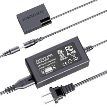 Imagem de F1TP Adaptador de fonte de alimentação CA para Canon R50 ACK-E18 Kit de acoplador CC DR-E18 para Canon EOS Rebel R50 R100 RP T6i T7i SL2 SL3 RP R10 T6s T8i 77D 200D 250D 750D 760D 800D 855D Câmeras 0D