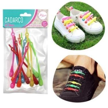 Imagem de Kit Cadarço coloridos c/ 60 Cadarço Silicone Adulto Infantil - Importa