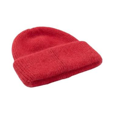 Imagem de Gorro Feminino De Inverno Em Tricô Com Pelo De Coelho, Grosso, Quente 