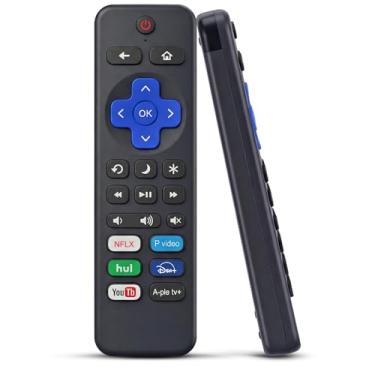 Imagem de Substituição de controle remoto universal – compatível com TVs TCL/Hisense/Onn Roku – Controle remoto de TV recarregável USB-C com 6 teclas de atalho e controle de volume (não compatível com Roku