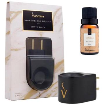 Imagem de Difusor Aromatizador Elétrico Porcelana Black Via Aroma com Essencia V