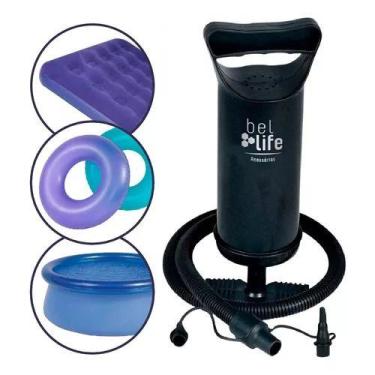 Imagem de Bomba Manual Encher Inflar Colchão De Ar Bóias Piscina Bola - Bel Fix
