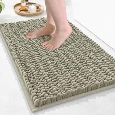 Imagem de Arotive Tapete de banheiro de chenille luxuoso, tapetes de banho extra macios e espessos, absorventes e felpudos, antiderrapante, lavável à máquina, tapetes de banho de pelúcia para banheiro, chuveiro