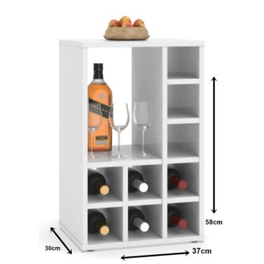 Imagem de Mesa Lateral com Adega Bar Aparador Compacta cor Branco - Comprar Móveis em Casa