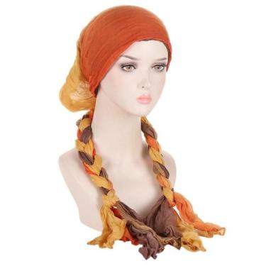 Imagem de Turbante Hijab Feminino Pré-Amarrado Com Cauda Longa, Lenço De Cabeça 