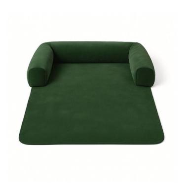 Imagem de Caminha Veludo Premium Pet Cachorro para Sofá 72x90 Verde - AMOFADAS