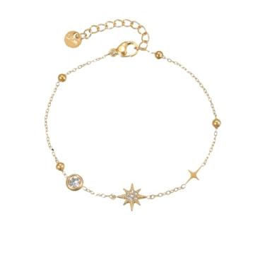 Imagem de tincolia Pulseira feminina incrustada de diamante exclusiva e requintada joia de aço inoxidável banhada a ouro 18K - 9