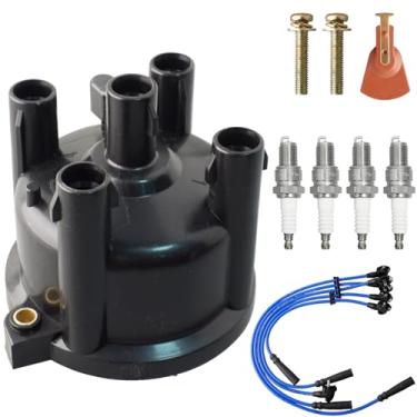 Imagem de MOAUTO Tampa do distribuidor de ignição e rotor e velas de ignição de irídio com kit de ajuste 671-4137 JH219T compatível com Toyota 4Runner Pickup 1993-1995 2,4L L4