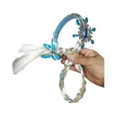 Imagem de Peruca Longa Trançada Da Princesa Rapunzel Para Meninas Com Tiara De F