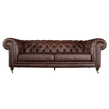 Imagem de Sofá 3 Lugares Sala De Estar 235cm Chesterfield Duo Couro