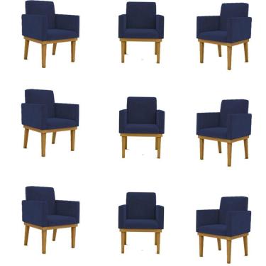 Imagem de Kit 09 Poltronas Decorativa Reforçada Balaqui Decor Cor:azul Marinho
