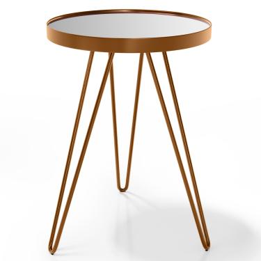 Imagem de Mesa Apoio Lateral Carisma Aço Cobre - Salas