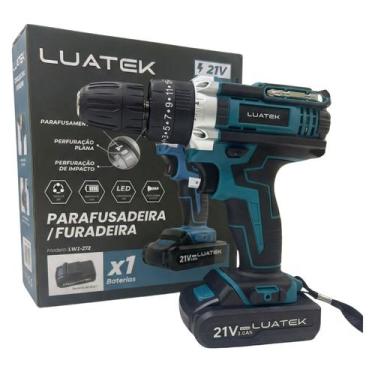 Imagem de Parafusadeira Furadeira Sem Fio 21V BATERIA LWJ272 LUATEK