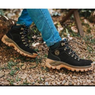 Imagem de Bota Masculina De Couro Legítimo Coturno Masculino Com C.a FARMFUN - V