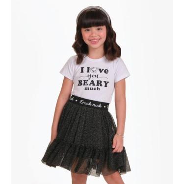 Imagem de Conjunto Blusa com Saia Menina Trick Nick Preto, 4, Preto