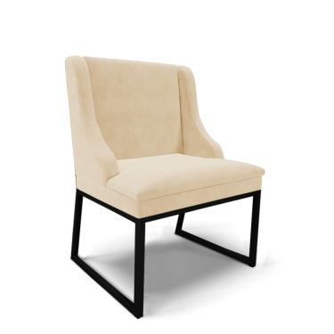 Imagem de Cadeira Sala de Jantar Industrial Preto Liz Suede D03 - D'Rossi