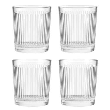 Imagem de Jogo 4 Copo De Vidro Transparente Down Line 360ml Em Casa Tem