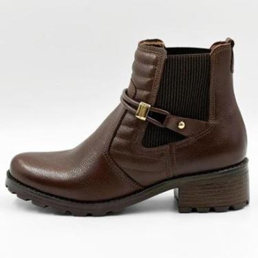 Imagem de Bota Pegada Cano Curto Salto Baixo Tratorado Feminina-Feminino