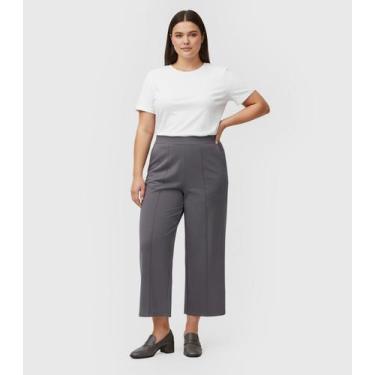 Imagem de Calça Feminina Pantalona Plus Size Renaluci Cinza, G2, Cinza