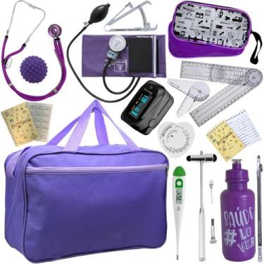 Imagem de Kit Bolsa Fisioterapia Acadêmico Martelo Buck Goniômetro Completo Pa M
