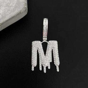 Imagem de Pingente Masculino Letra Cravejada em Zircoia Banhado Prata 925 - Trop