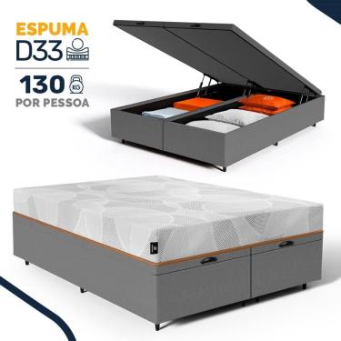 Imagem de Cama Box Baú com Colchão de Espuma D33 Enrolado Sonno Full - Umaflex Queen 158cm
